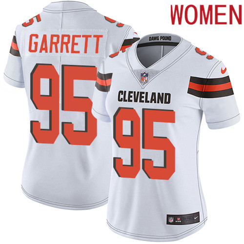 2019 Women Cleveland Browns #95 Garrett white Nike Vapor Untouchable Limited NFL Jersey